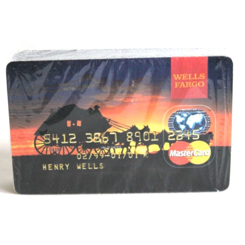 Wells Fargo Playing Card Deck, Mastercard Promo Advertising 1999 Sealed